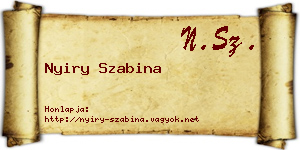 Nyiry Szabina névjegykártya